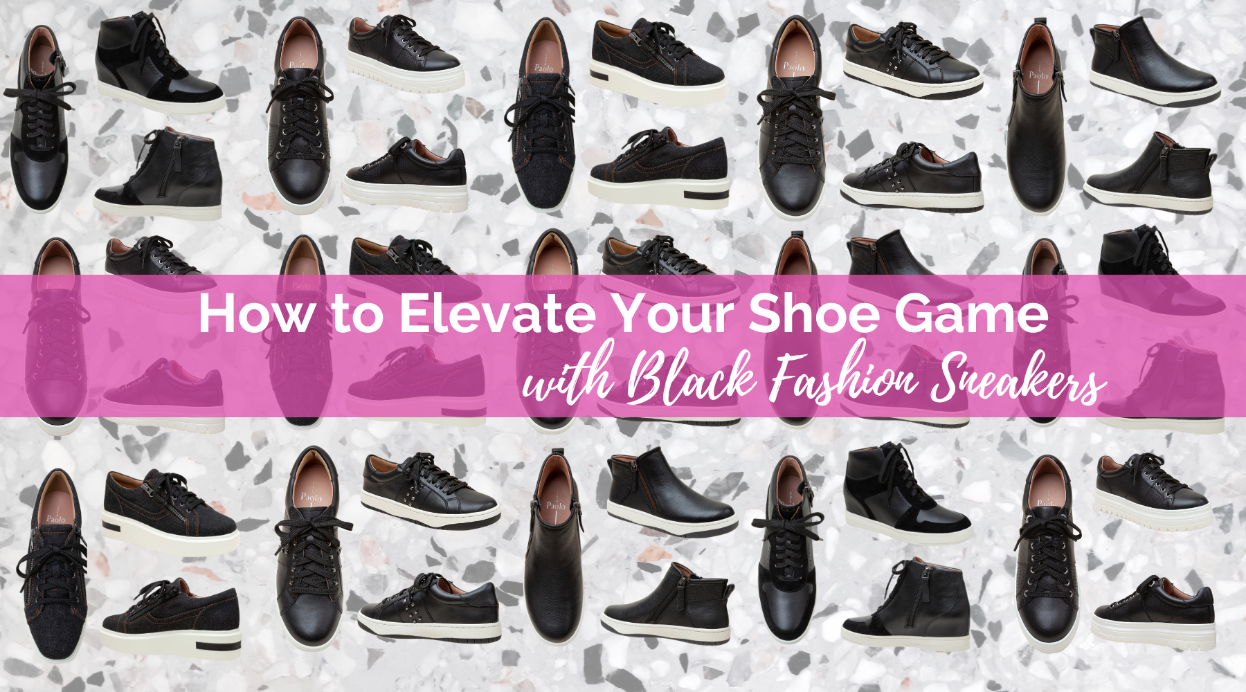 LINEA Paolo black fashion sneakers