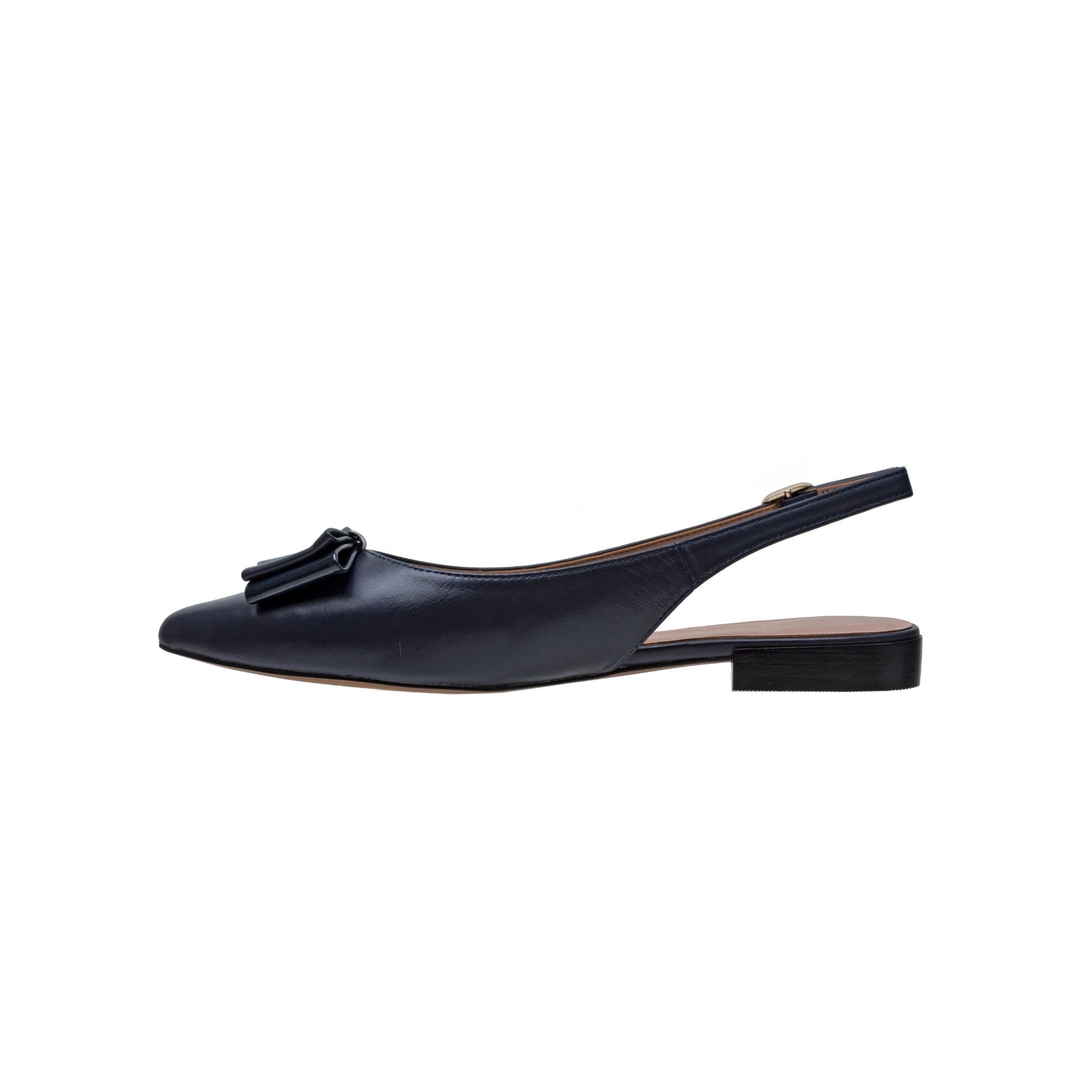 Navy flat slingback shoes best sale