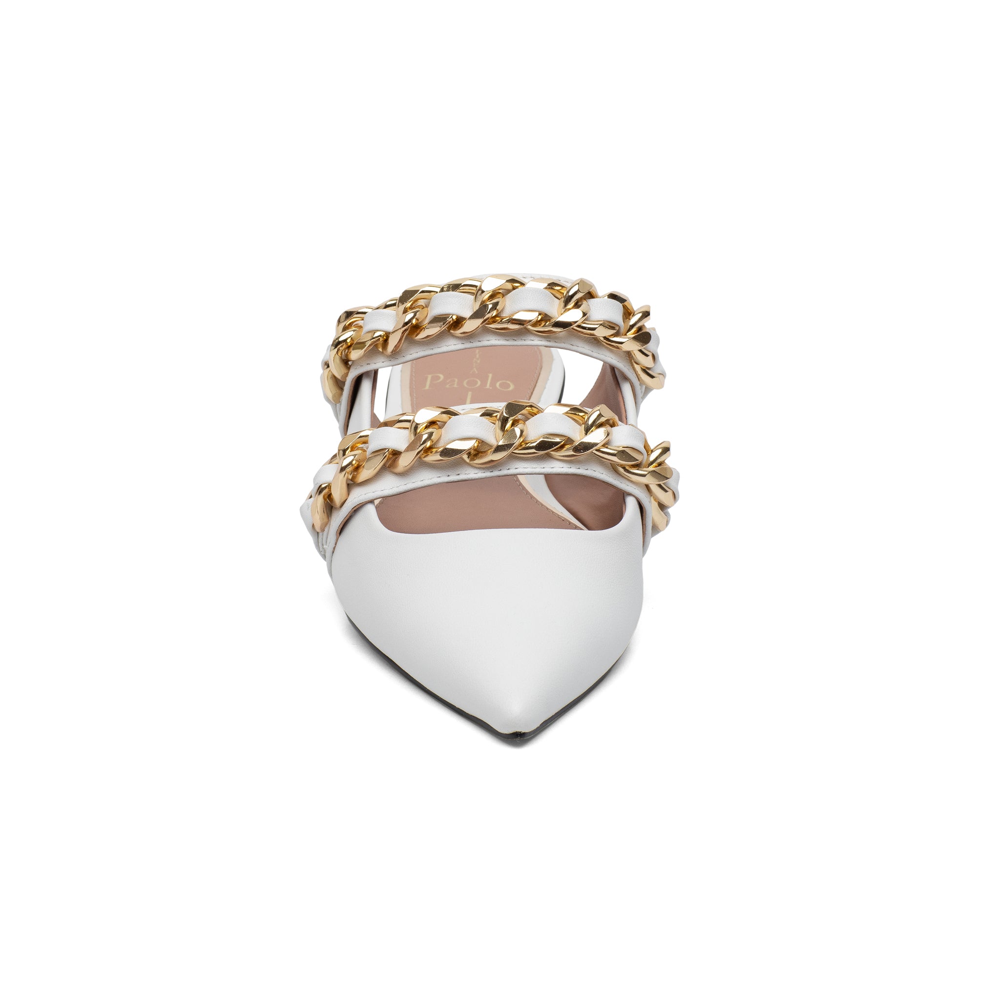 AUREL | Pointy Toe Metal Chain Strap Dressy Mules – LINEA