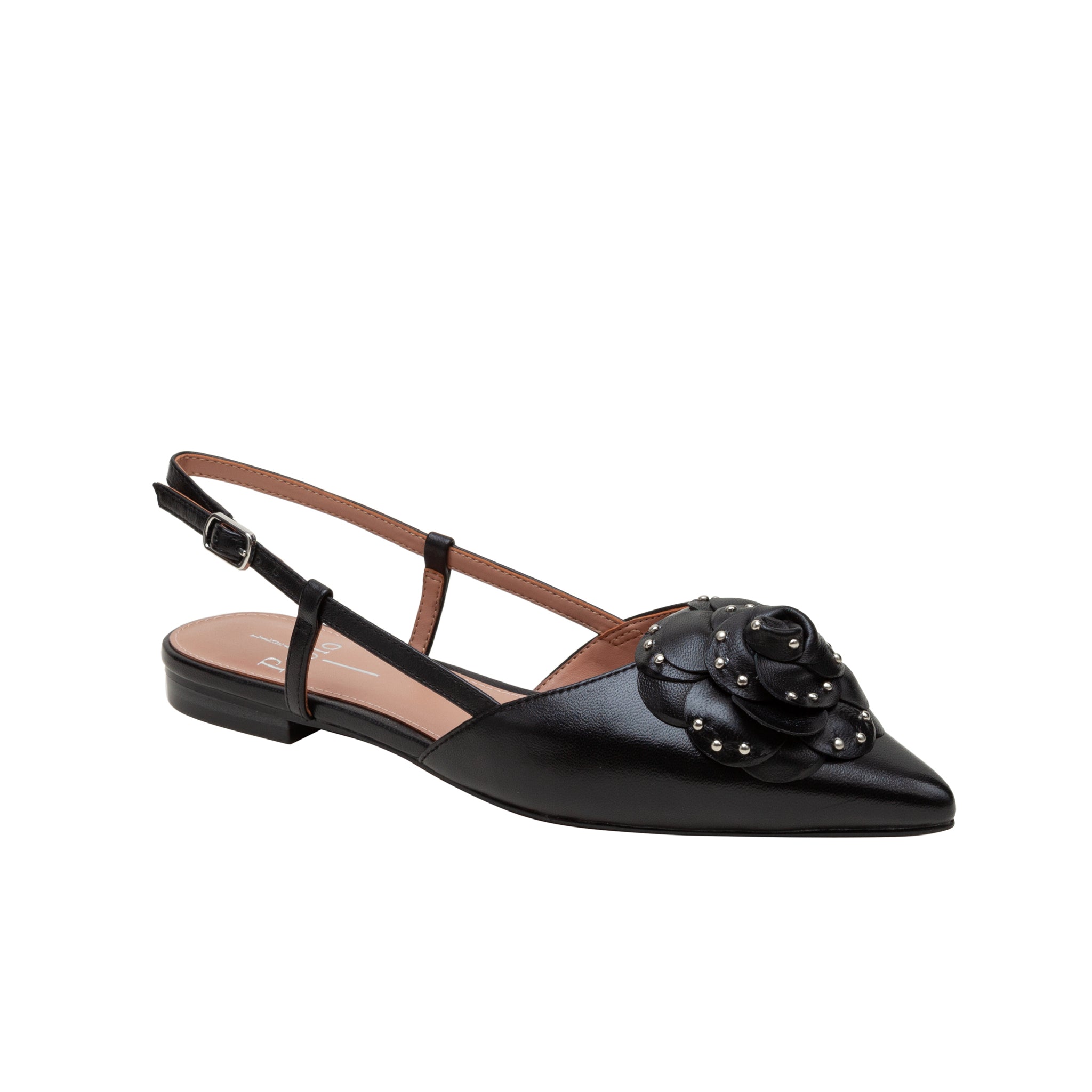 CADIE | Microstud Rosette Slingback Flats – LINEA Paolo Shoes