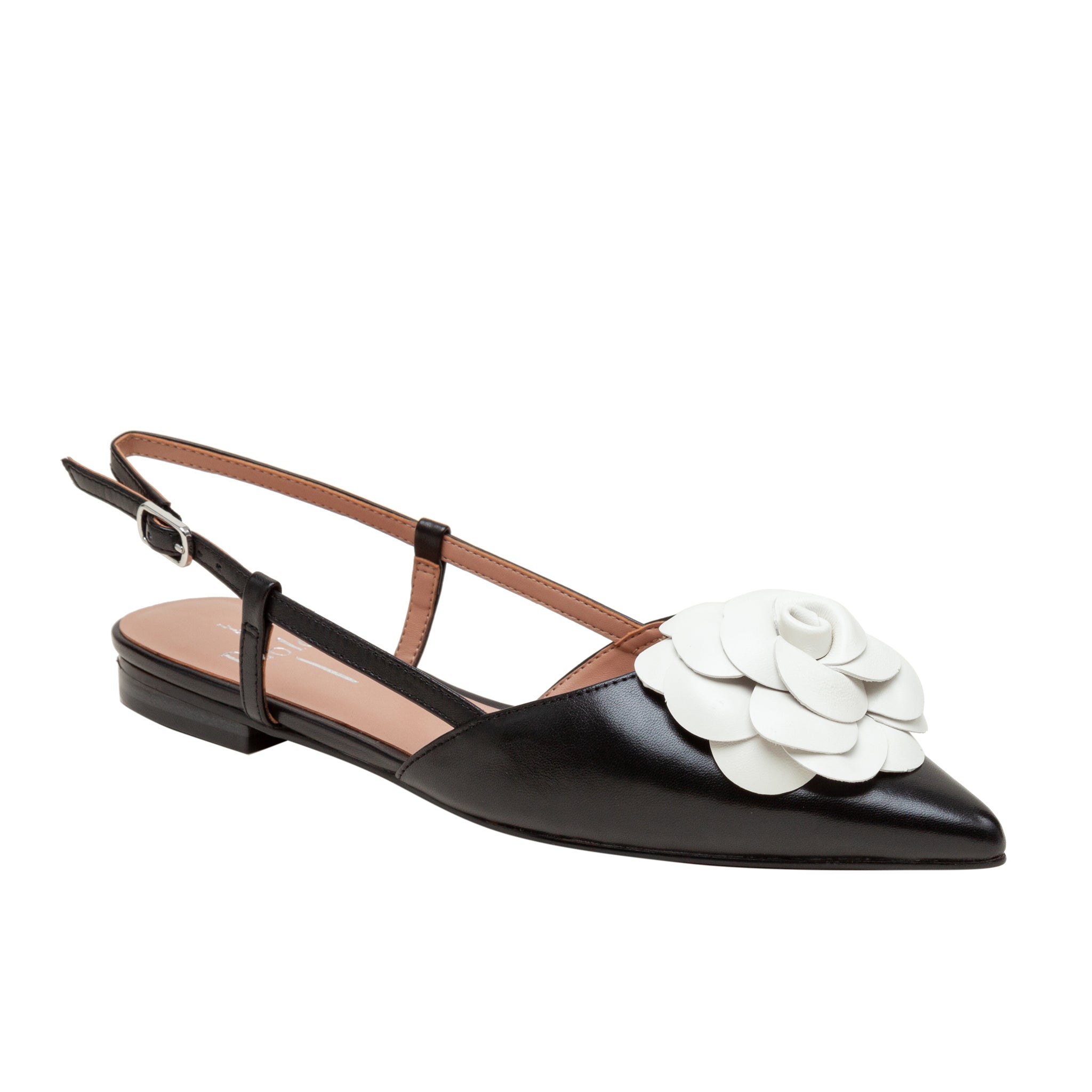 CAMMY | Slingback Flat With Rosette Ornament – LINEA Paolo Shoes