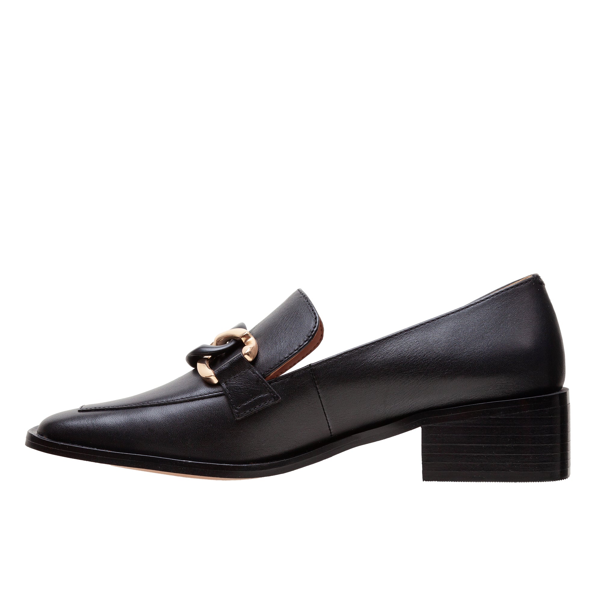 【black】Trois Heel Loafers CHRYSTIE | Chain Keeper Loafers – LINEA Paolo Shoes