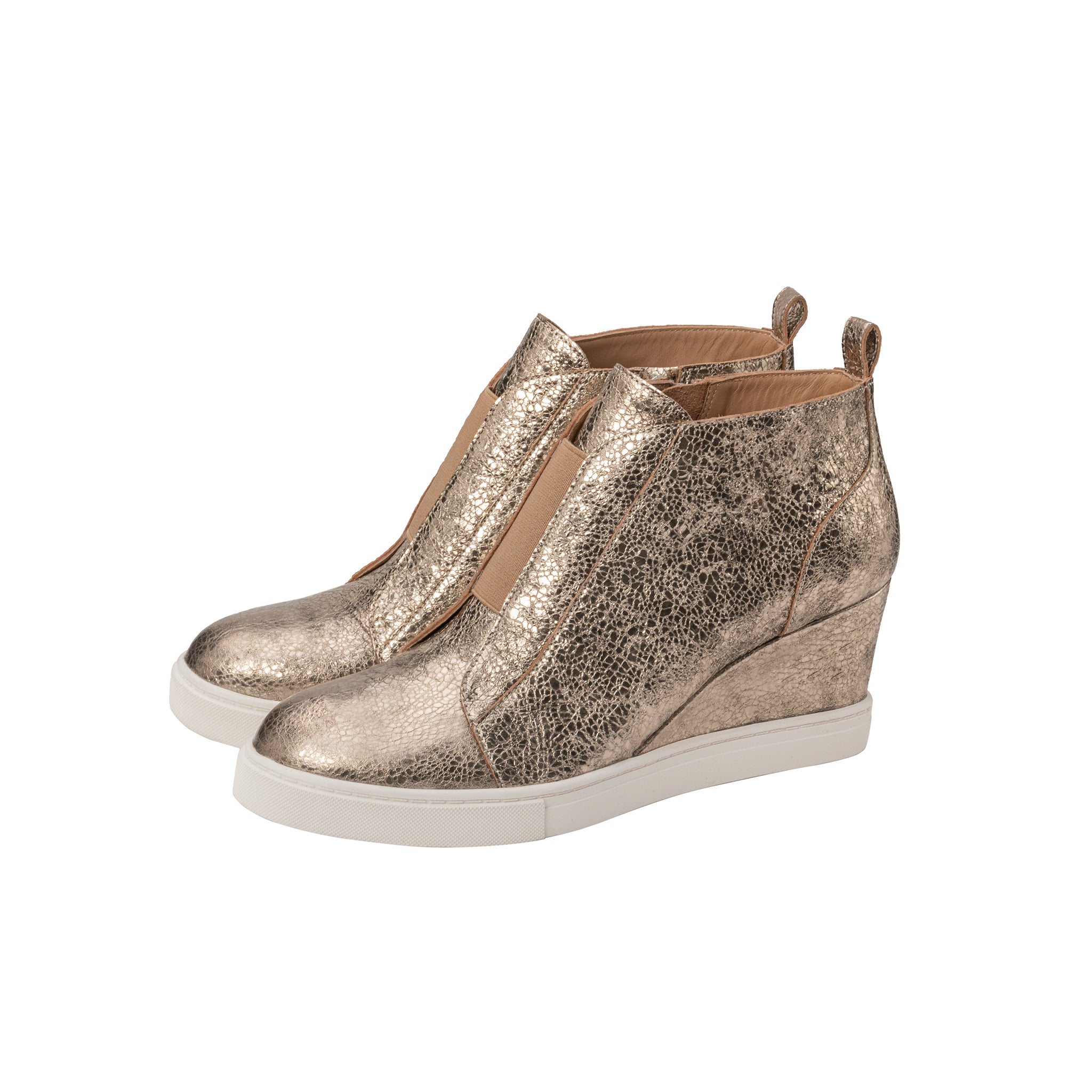 FELICIA SNAKE PRINT Our Original Platform Wedge Sneaker Bootie LINEA Paolo Shoes