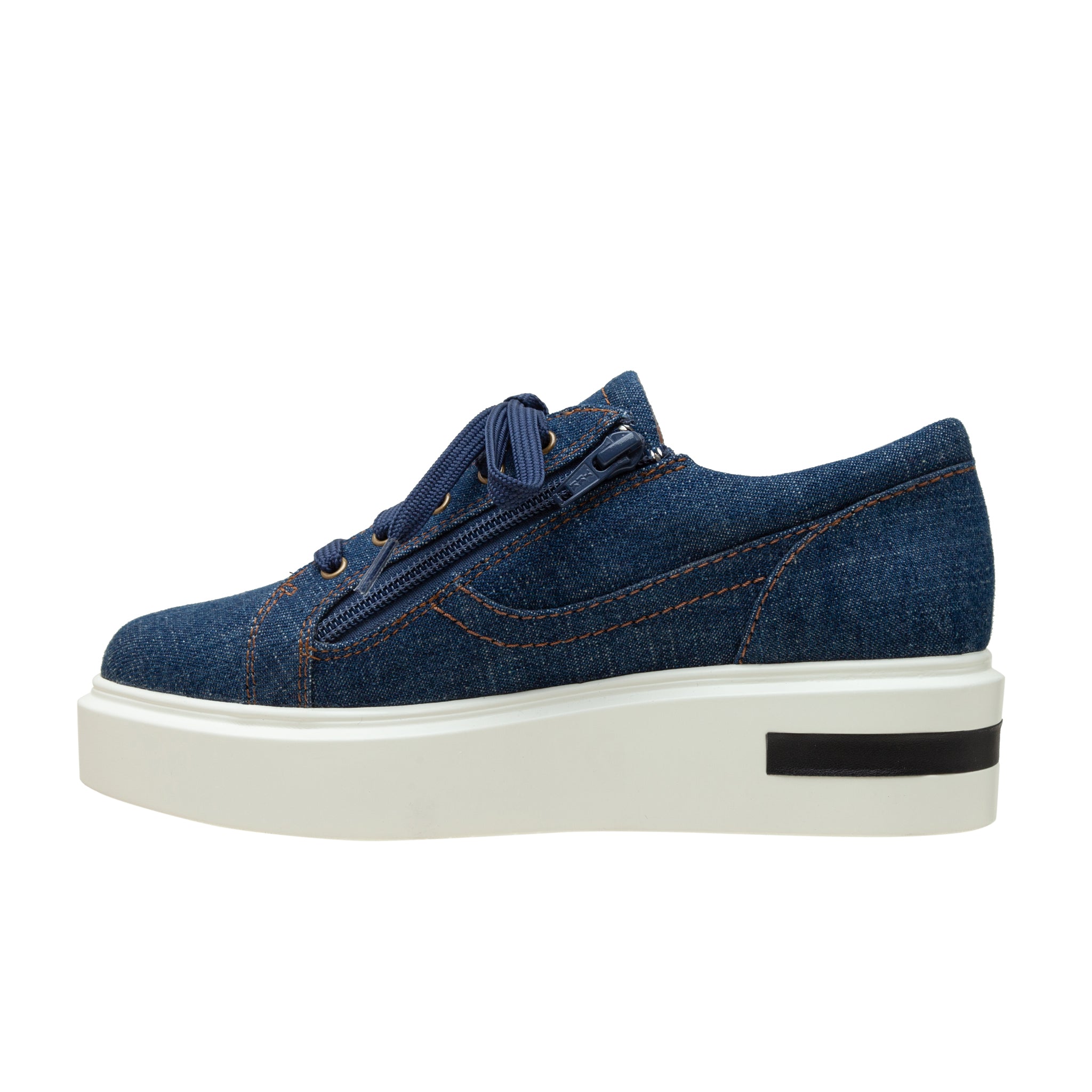 KALULA Denim Zipper Platform Sneakers LINEA Paolo Shoes