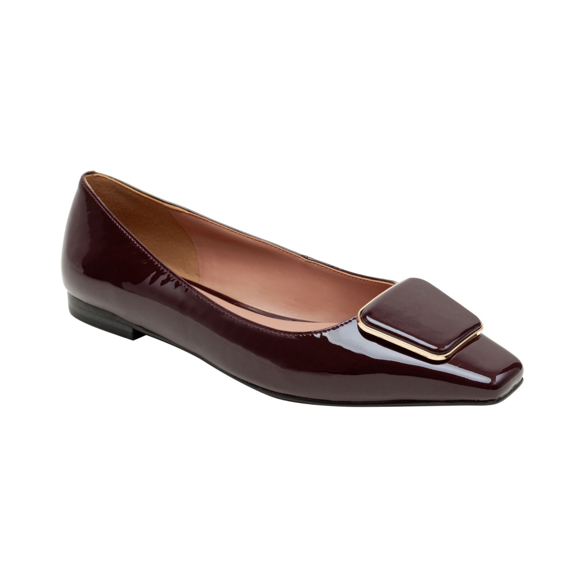 NANCY | Square Toe Buckle Flats – LINEA Paolo Shoes