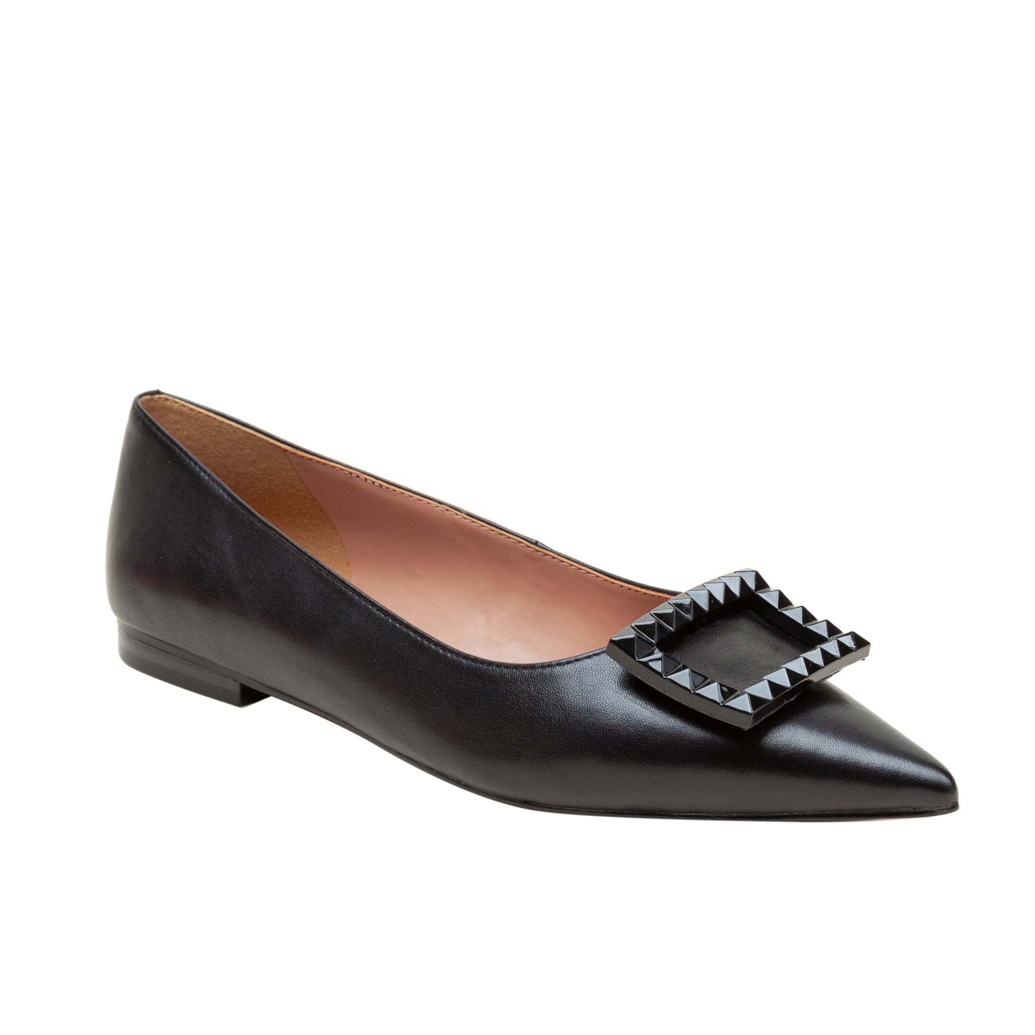 Black pointed toe flats online