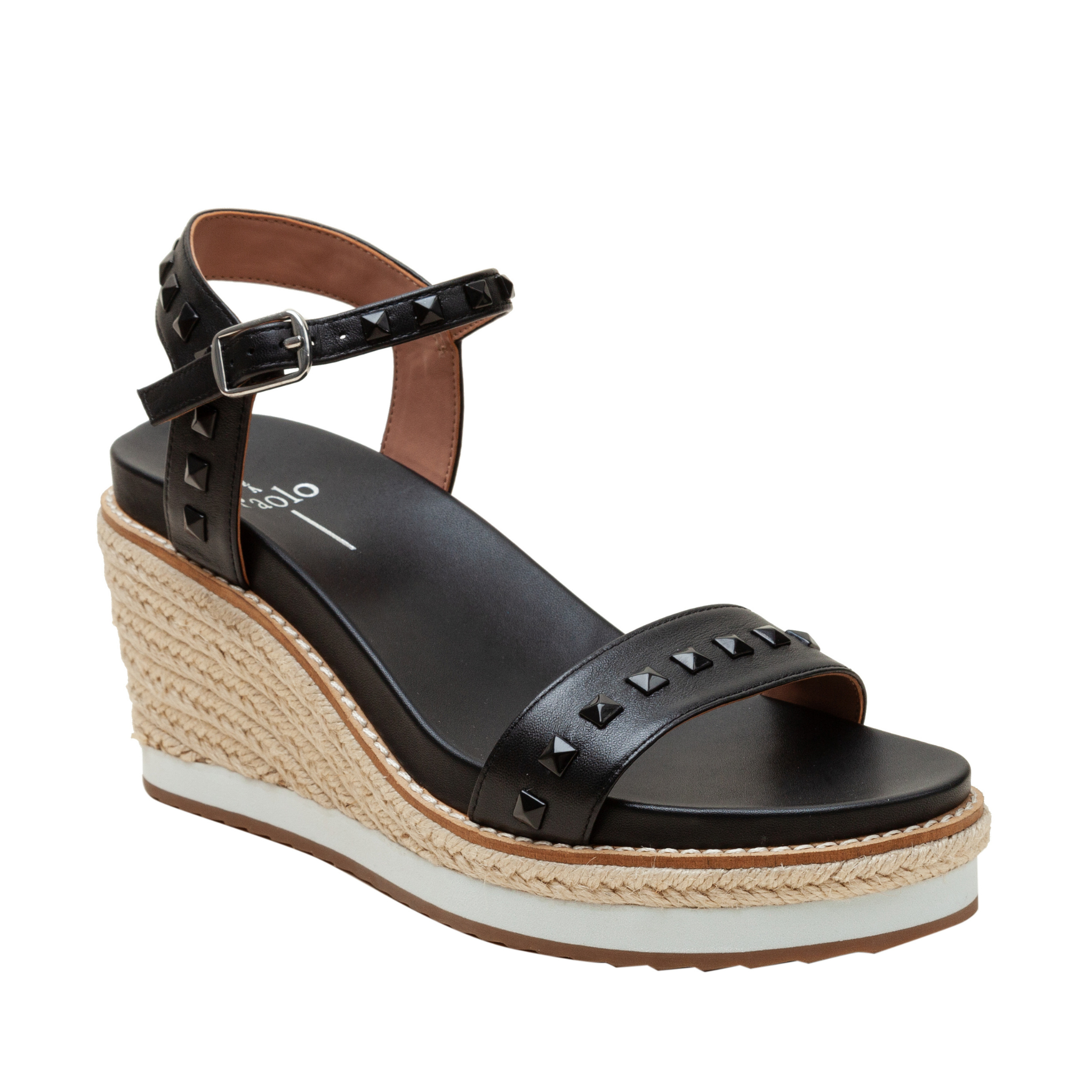 Black Studded Espadrille Wedge Sandals | Minnie's Treasure Boutique