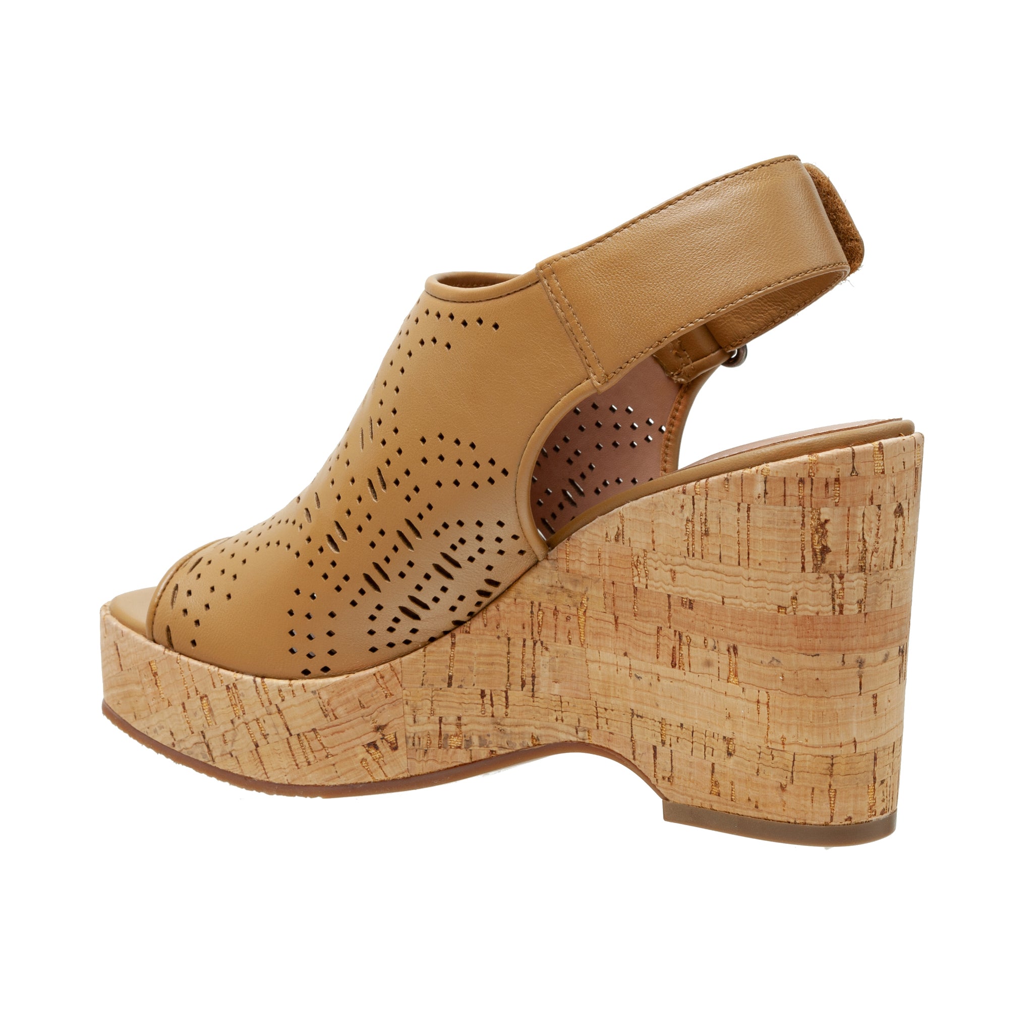 VIVIANA | Laser Cut Leather Cork Platform Sandals – LINEA Paolo Shoes